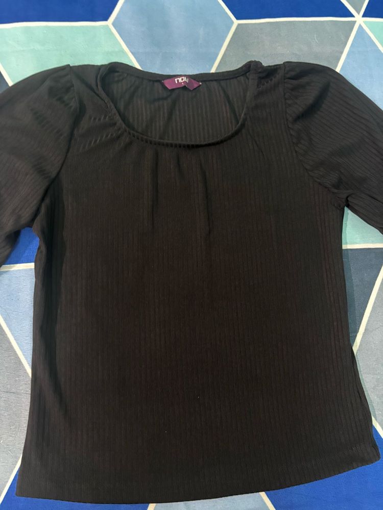 Black Ribbed Top