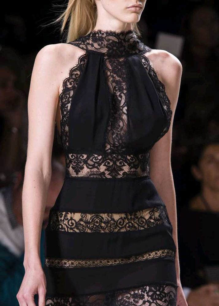 Lace Detail Black Dress
