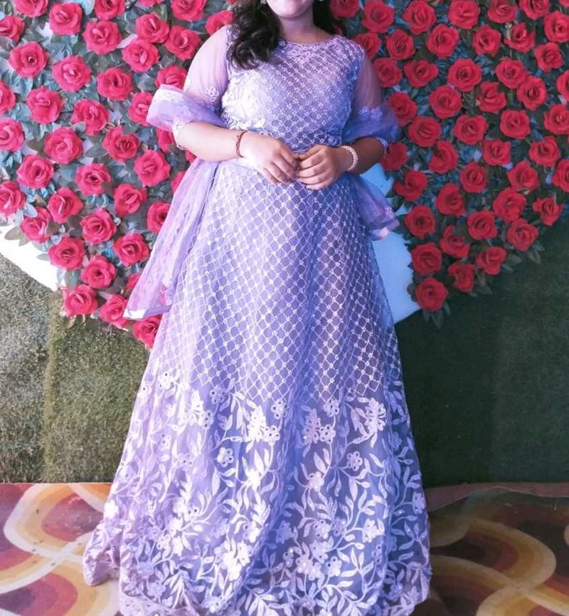 Full stiched Lavender Ethnic Gown at 1000/-