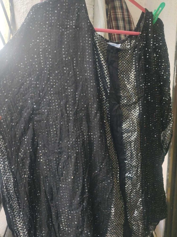 Sparkly Black Sequin Cardigan Kaftan
