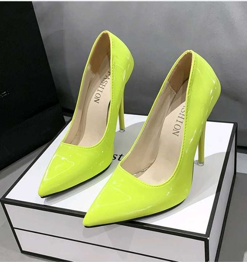 Neon Yellow Pointed Heels