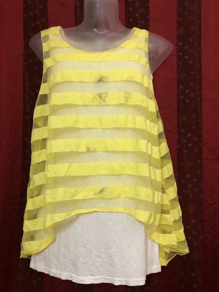 Hoyaa Yellow Sleeveless Top