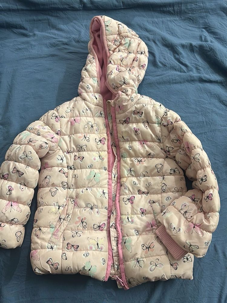 Beautiful butterfly print pink jacket