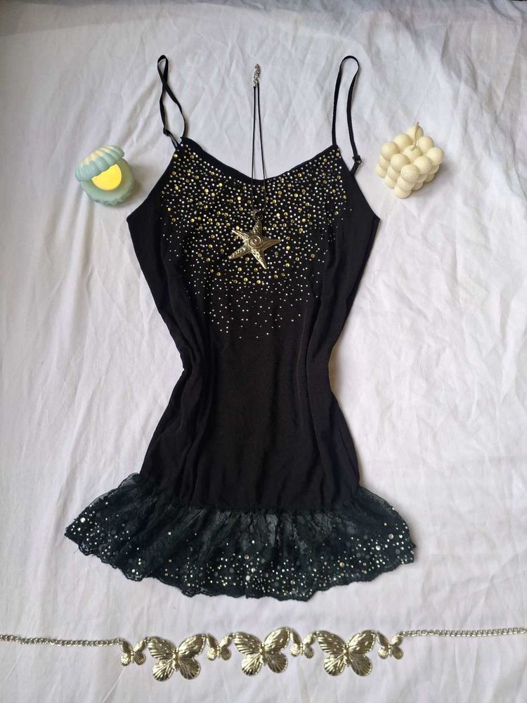 Black Embellished Top