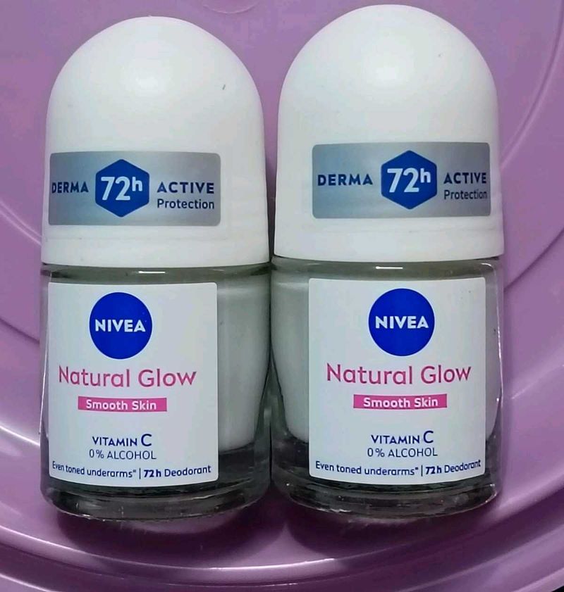 NIVEA Natural Glow Underarm Roll On (Pack Of 2)