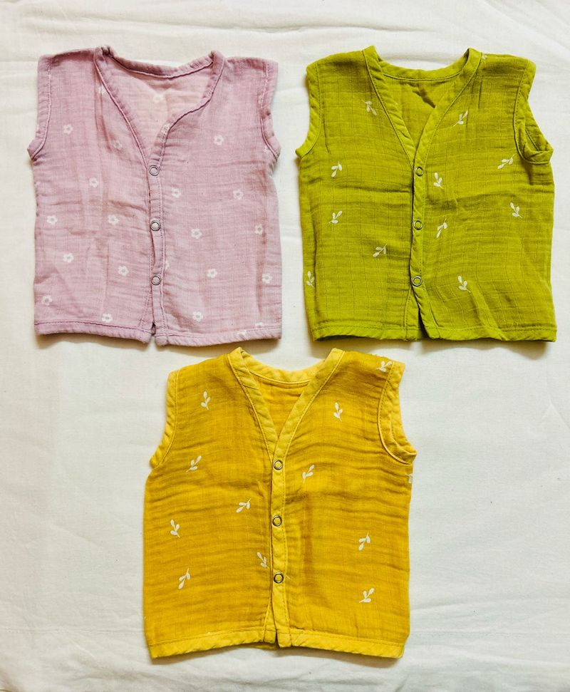 Cute Baby Vests - Set of 3