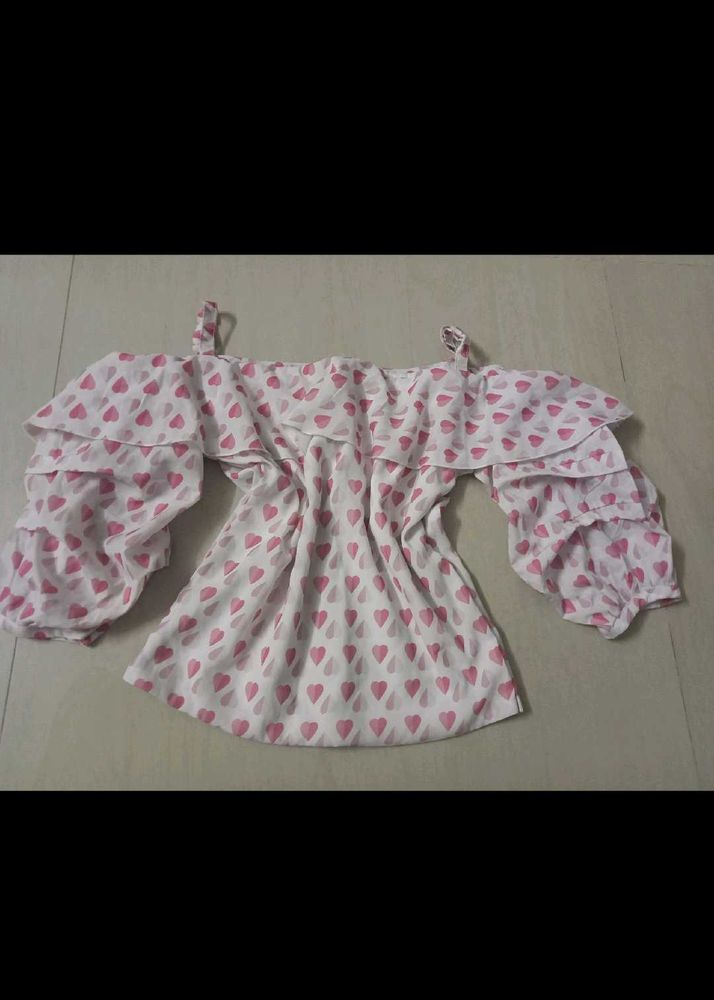 Cute Heart Print Top