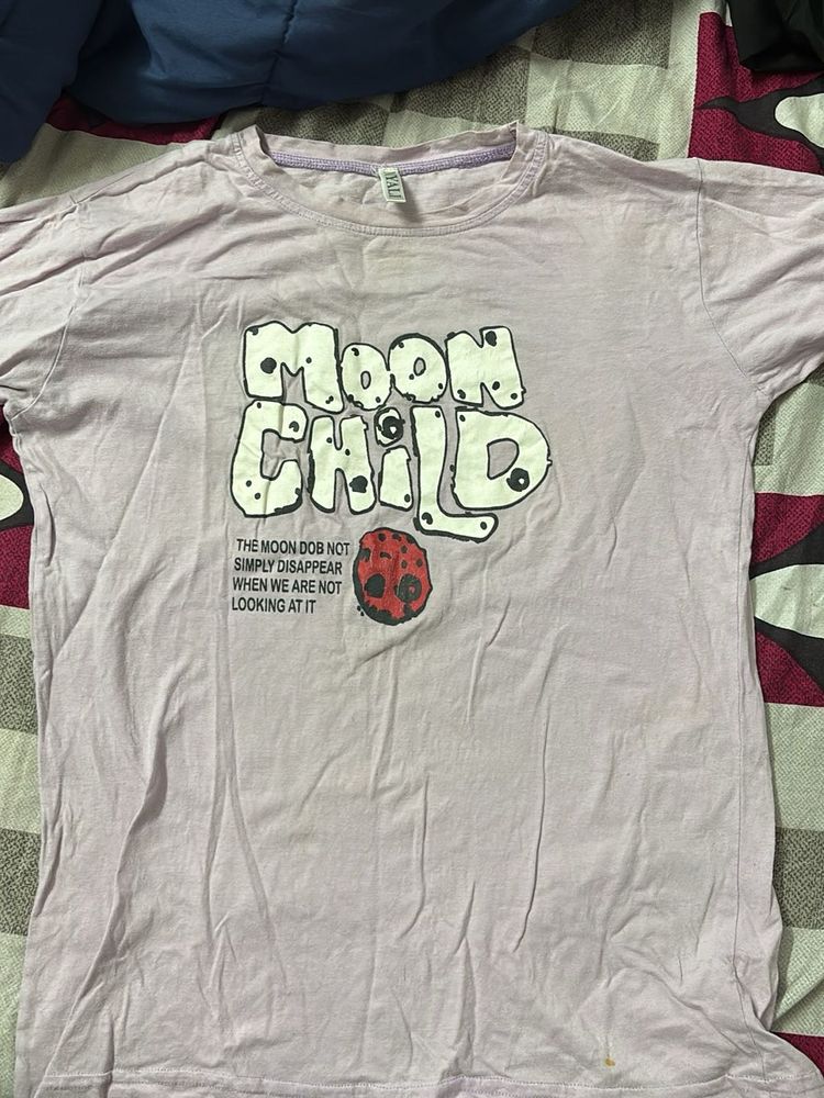 Moon child print oversized tshirt