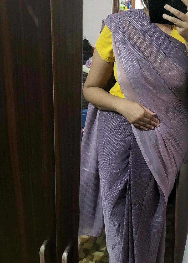 Elegant Purple Saree ready to wear