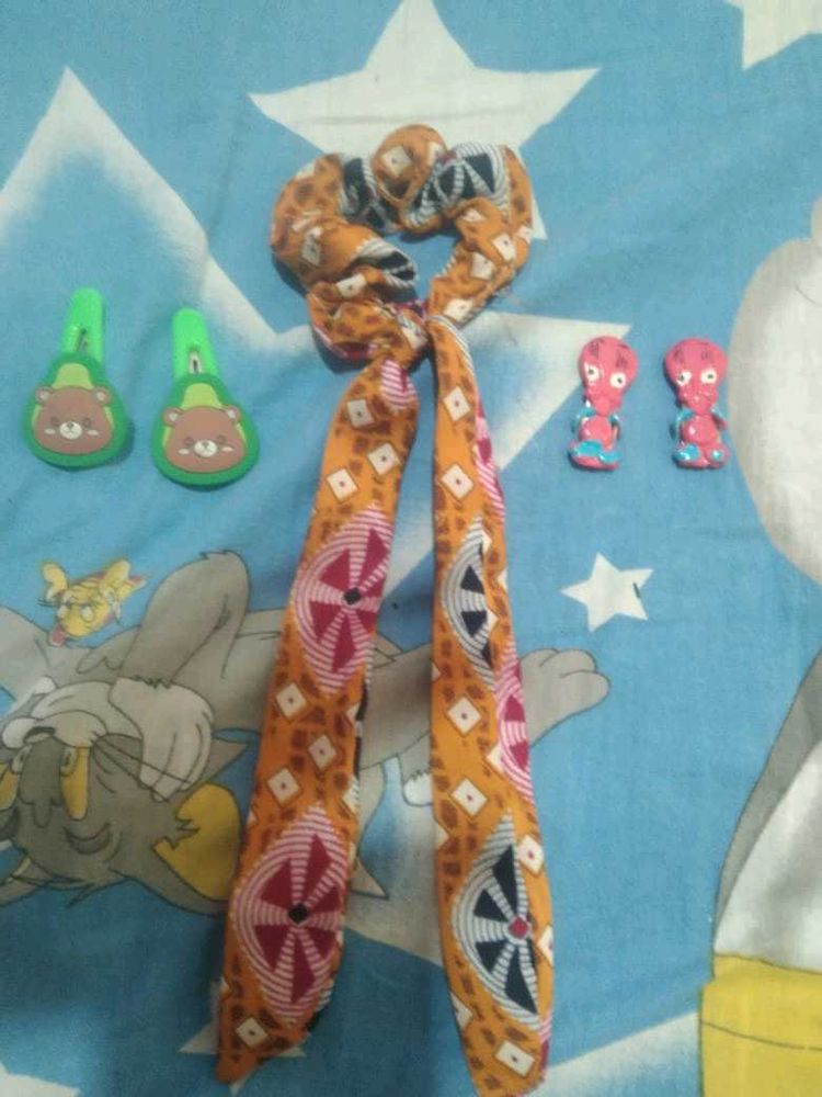 Some Hair Ties ,Clips And Free Gift Inside