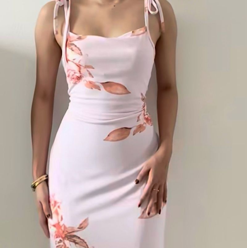 Newme Pink Knotted Floral Dress