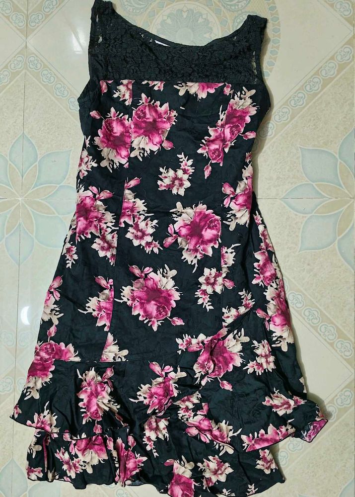 Floral Ruffle Hem Dress