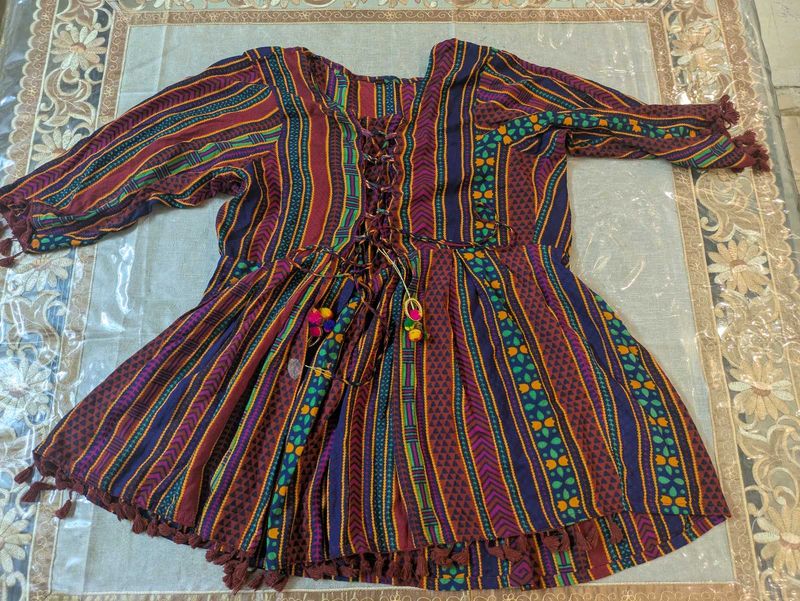 Striped Ethnic Style Top