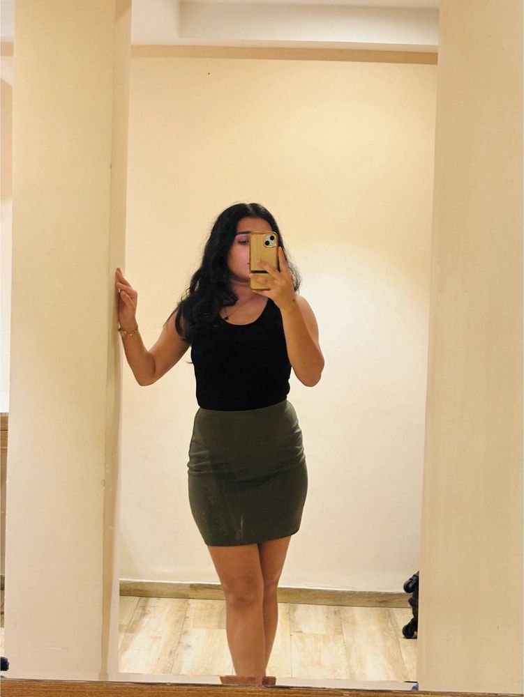 Olive Green Mini Skirt