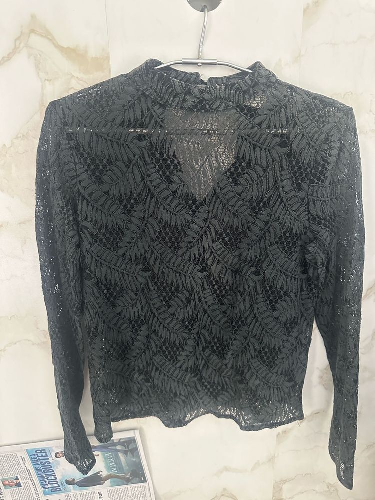 Black Net Top