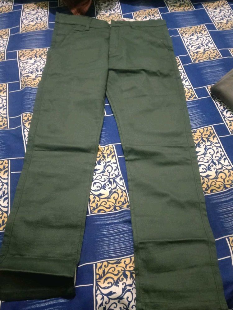 Olive Green Straight Fit Pants very high product
