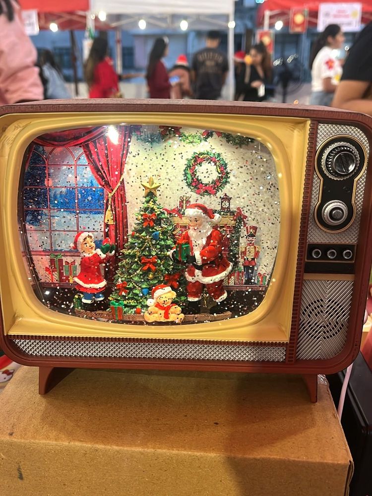 Vintage TV Christmas Snow Globe