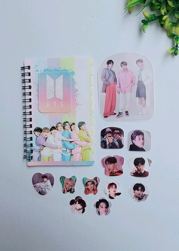 BTS Mini Pastel Diary And Stickers Combo