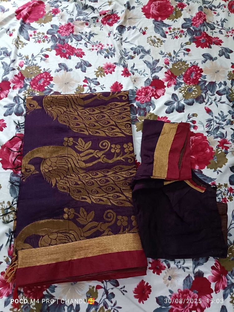 Elegant Purple Saree Blouse💜