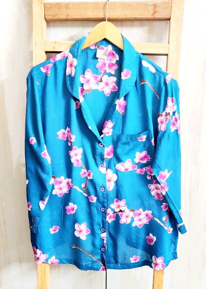 Pink Floral Shirt Size-42