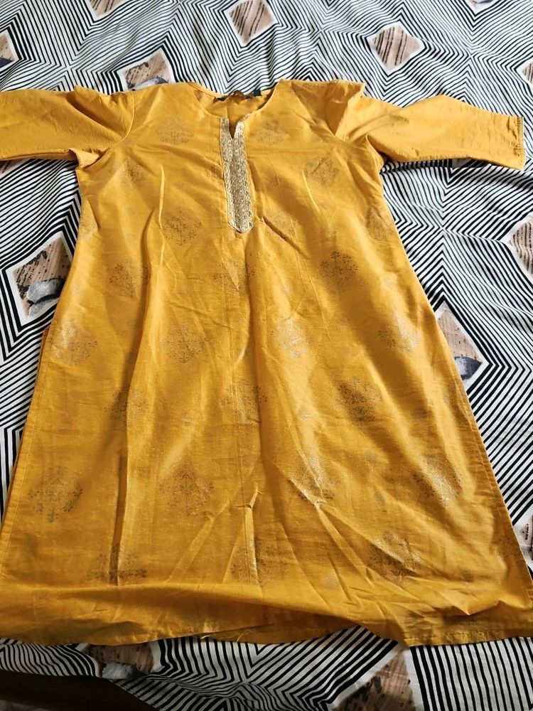 Goldenrod Tunic with Delicate Embroidery