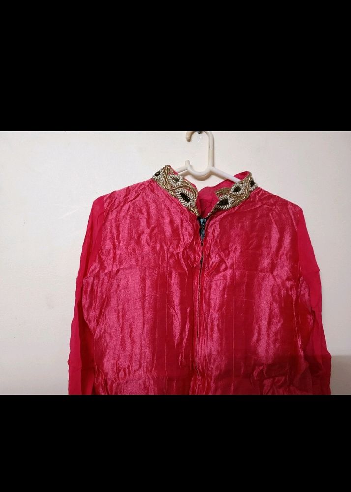 Hot pink Indo Western Co-ord Set