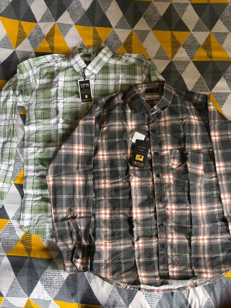 Men's checked  2-combo shirt offer