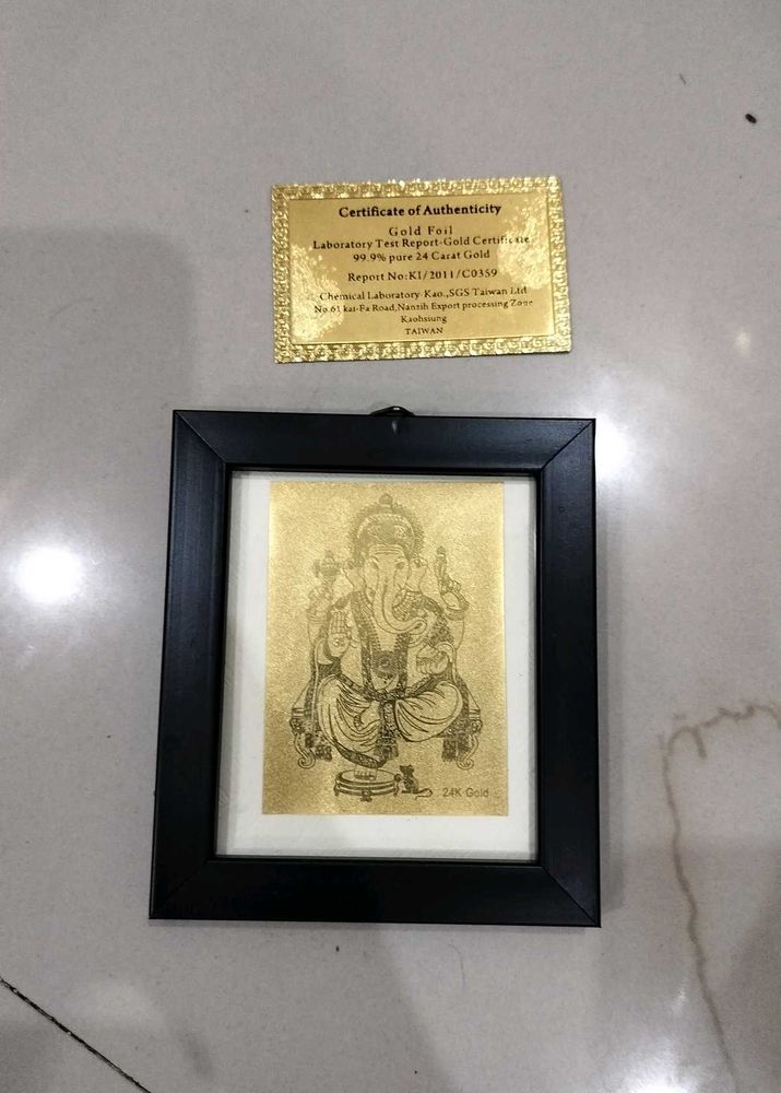 Ganesha Gold Foil Art