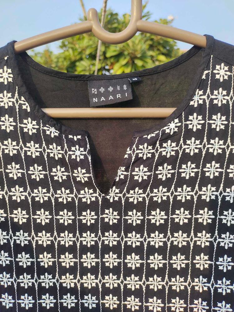 Naari Embroidered Black kurti