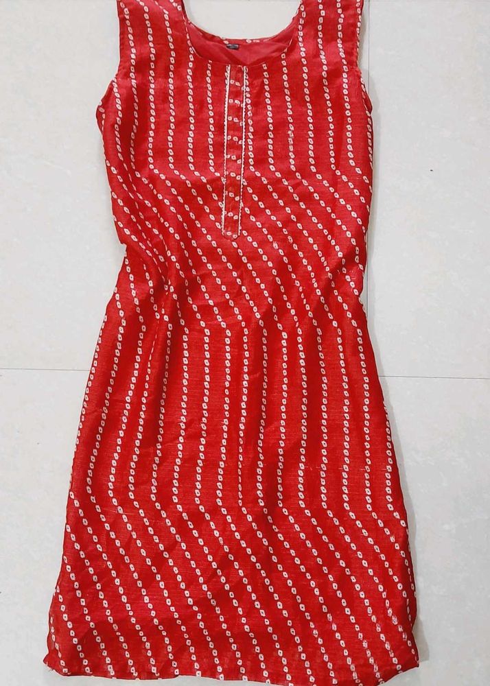 Red Striped Kurta