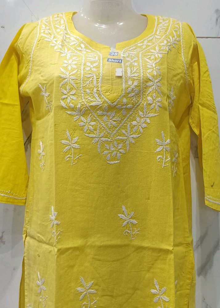 Yellow Embroidered Kurta