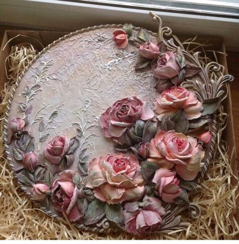 Rose Embossed Decorative Plate
