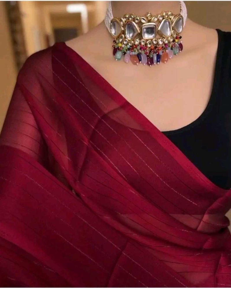 Elegant Maroon Saree