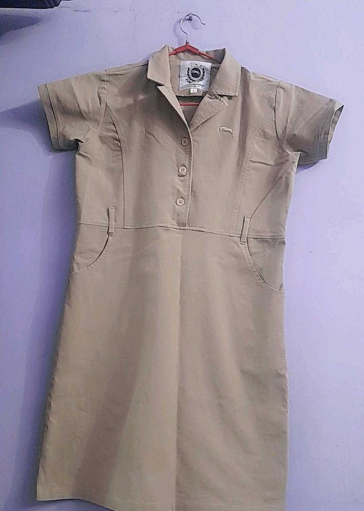 a line brand new mini biege dress
