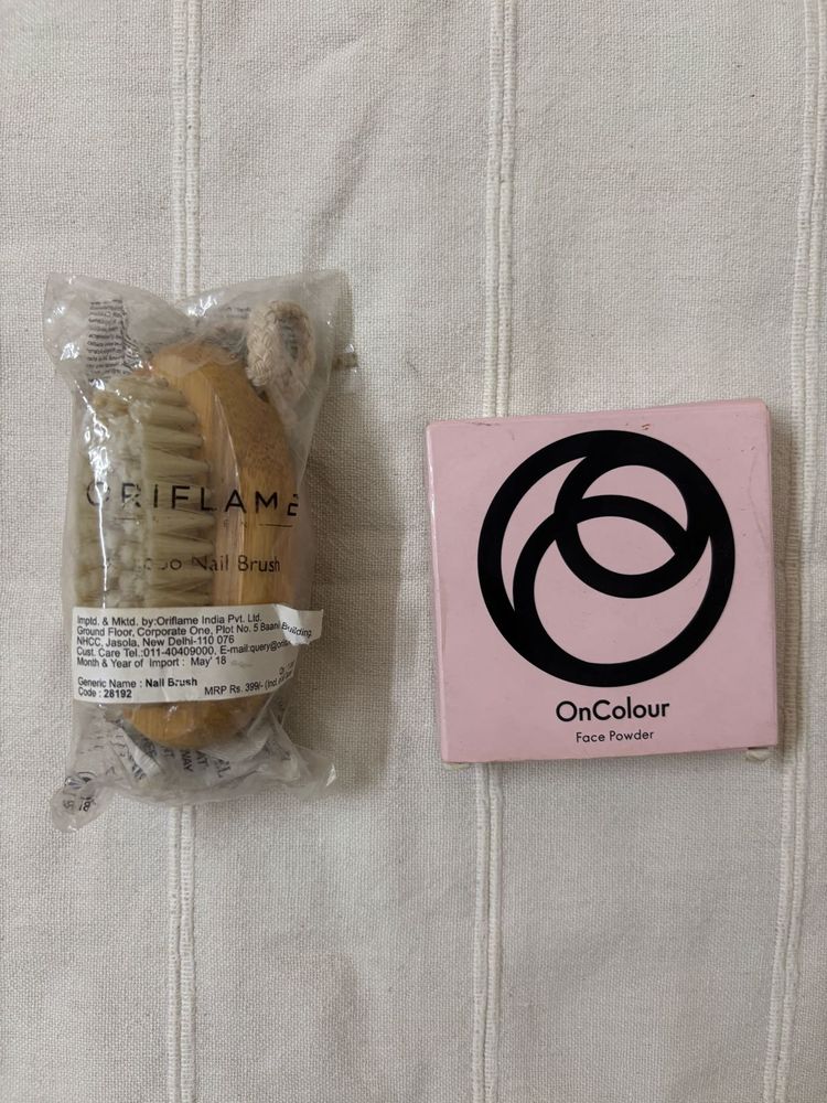 🆕Combo Face Powder &amp; Sweden Bamboo Nail brush