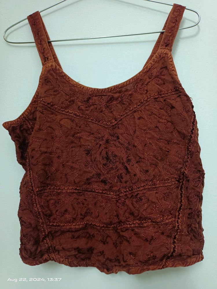 Brown Crop Top