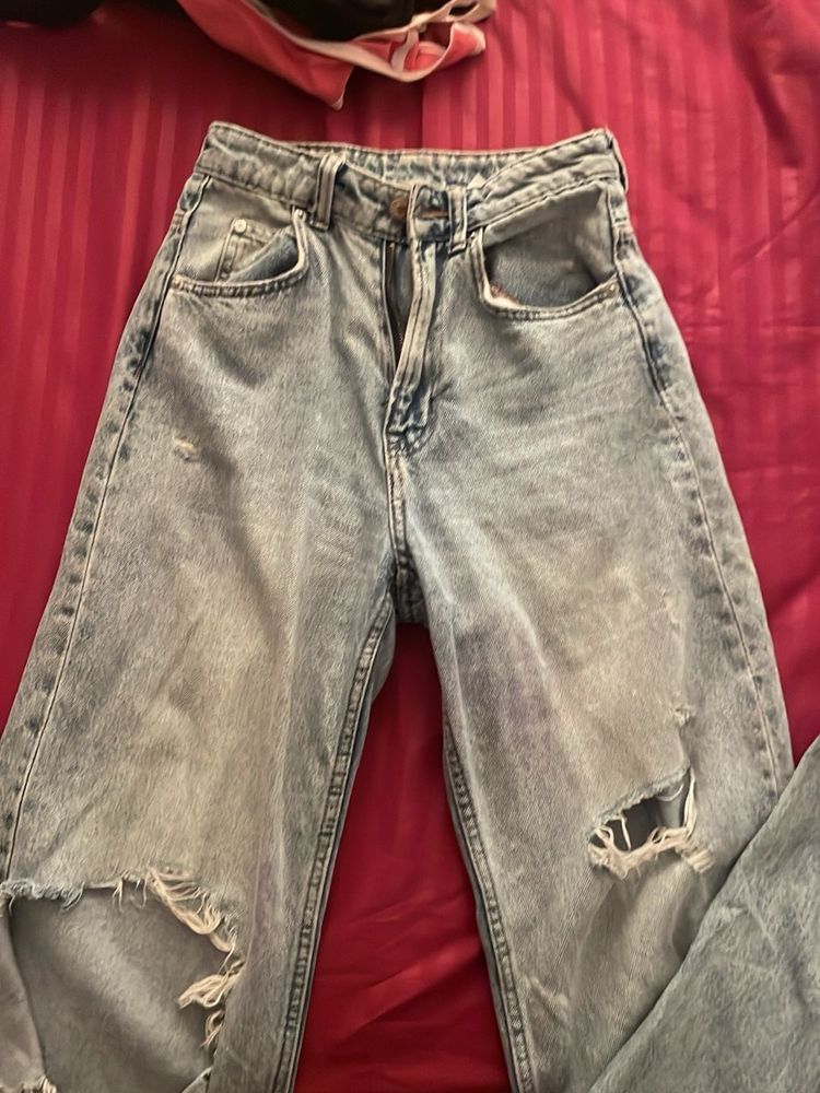 Ripped Light Wash Jeans