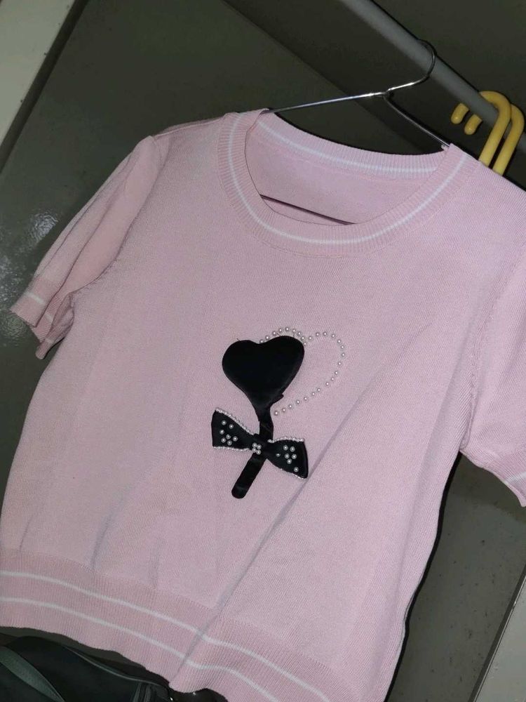 Cute Pink Top with Heart
