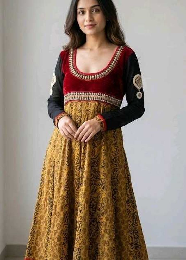 Kurta with net sleeves