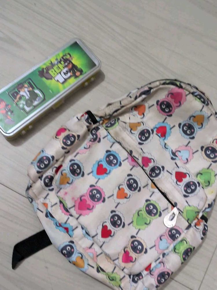 Cute Sheep Backpack with geometry box