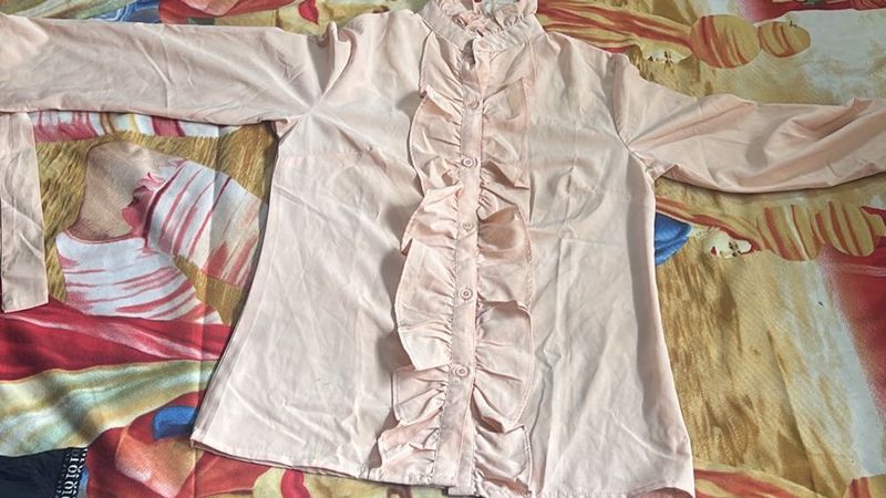 Ruffled Peach Blouse