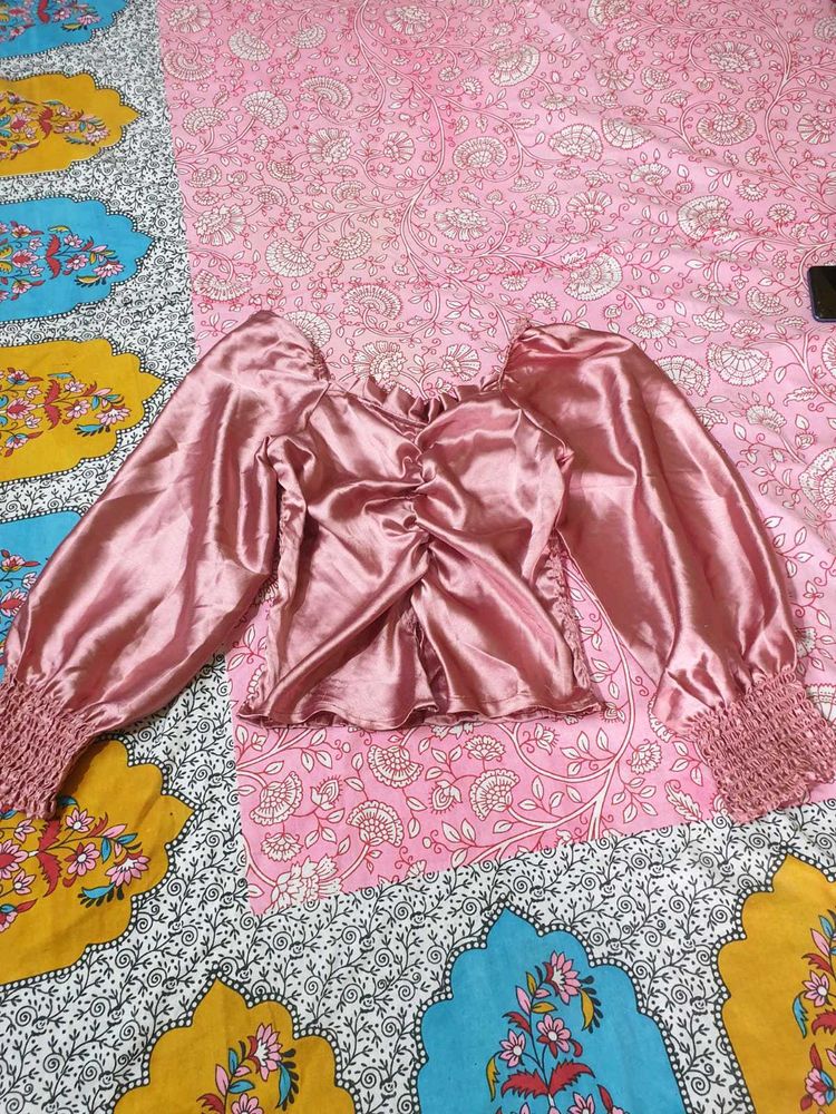 Pink Satin Blouse