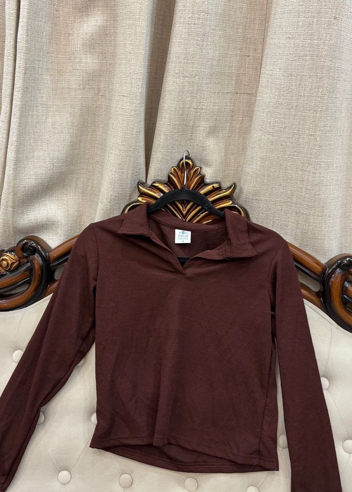 Brown Long Sleeve Top