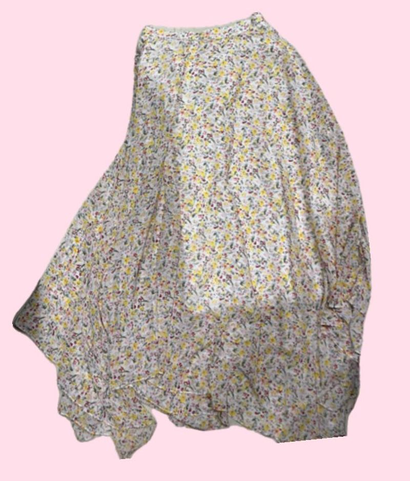 Floral Print Skirt Plazo