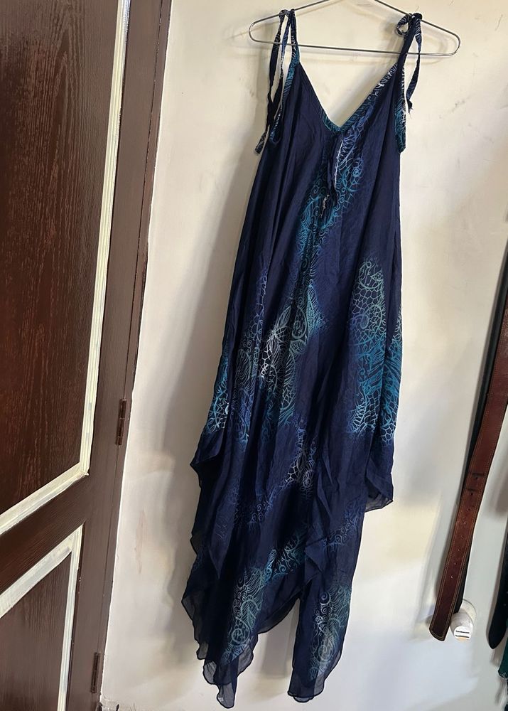 Flowy Navy Print Dress