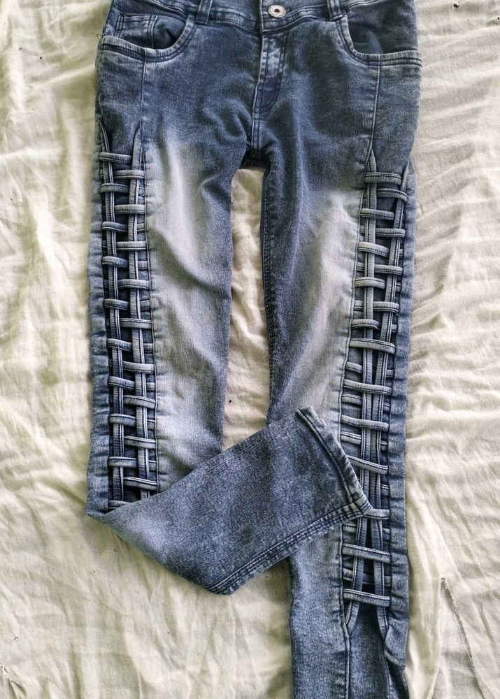 Stylish Woven Detail Jeans
