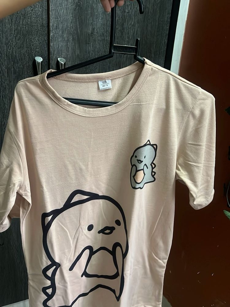 Cute Dinosaur Graphic Tee - XS