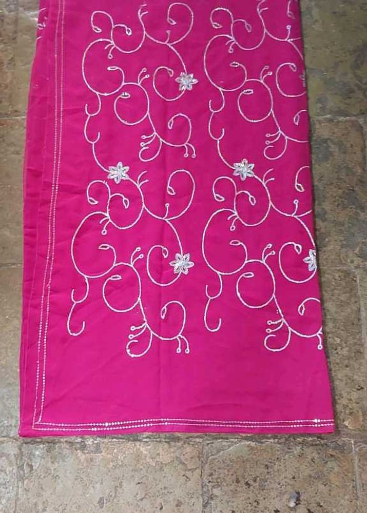 Pink Embroidered Saree