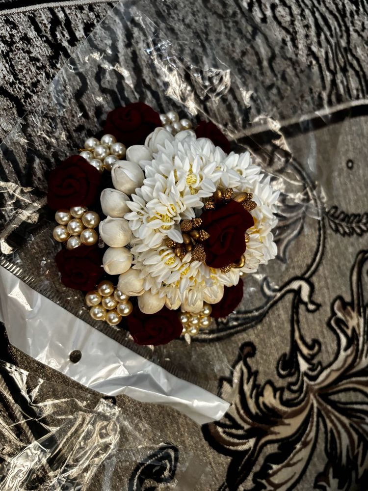 Artificial Rose Flower Juda Bun Hair Extension