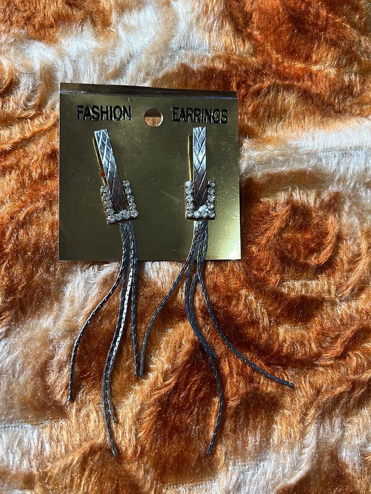 Sparking Sliver Tassel Earings